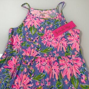 Lilly Pulitzer Girls XS(2-3) Harleigh Floral Maxi Dress Blue Peri Sunrise Bay